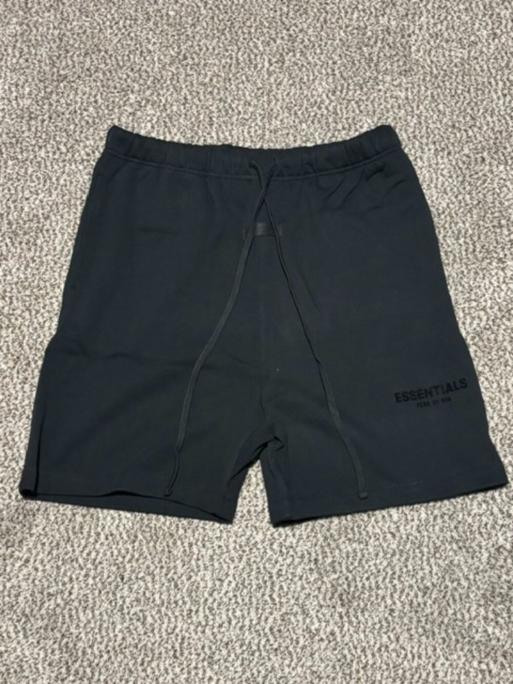 Fear of God Essentials Black Logo Sweat Shorts Drawstring